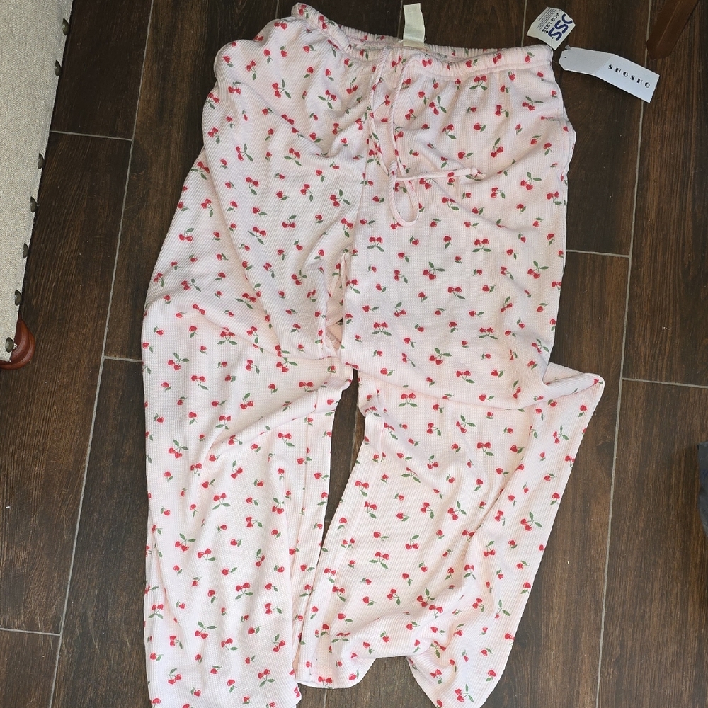 Shosho Pink Cherry Pajama Pants